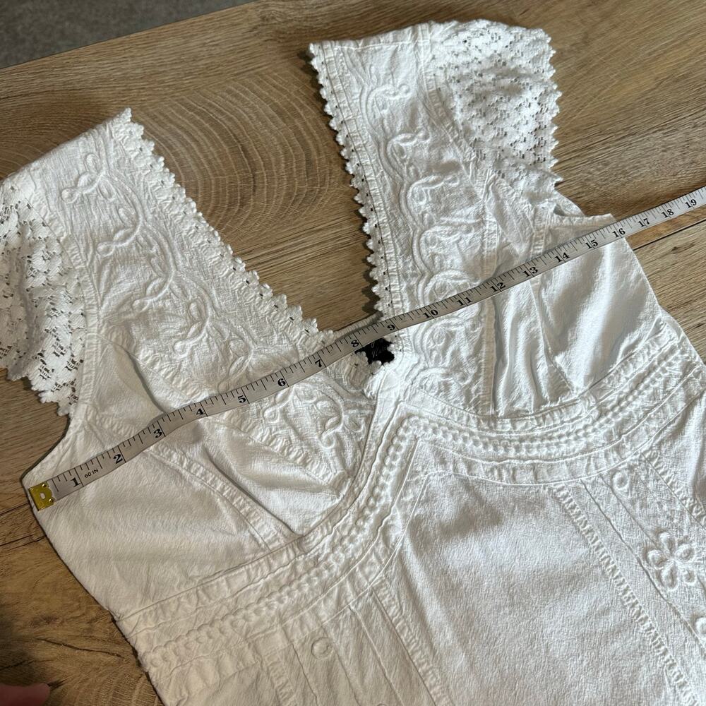 Gretty Zueger Angelica Gauze Embroidered Dress White Ivory S - Picture 10 of 11
